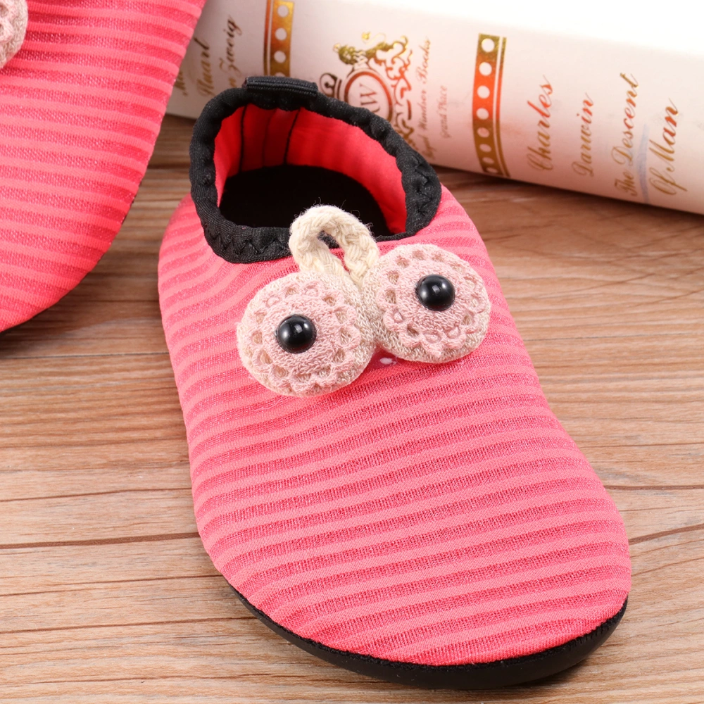 Sole Prewalker Non-slip Floor Shoes Kindergarten Indoor Shoes for Baby Infant Toddler (Red 22-23 8.5US,7UK，25EU,3.537Inch)