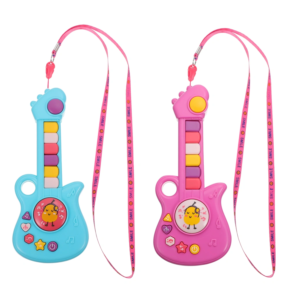 2PCS Guitar Toy Plastic Colorful Early Educational Music Toy (Random Style)