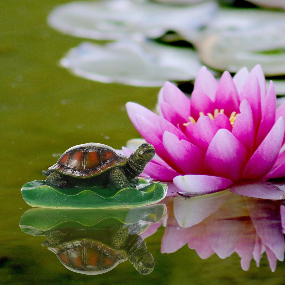 1Pc Floating Pond Decor Floating Turtle Ornament Simulation Turtle Figurine