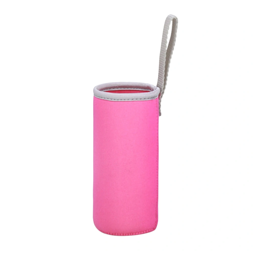 550ML Water Bottle Carrier Bag Pouch Cover Insulated Water Bottle Holder Cup Sets Great for Stainless Steel Glass or Plastic Size - 6.8*19CM (Rose Red)