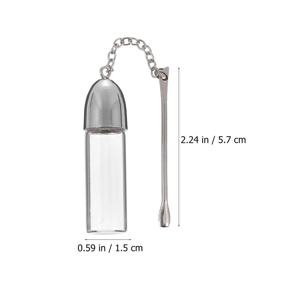 6Pcs Portable Powder Bottle Glass Pills Container Travel Tiny Jar with Scoop (Random Color)
