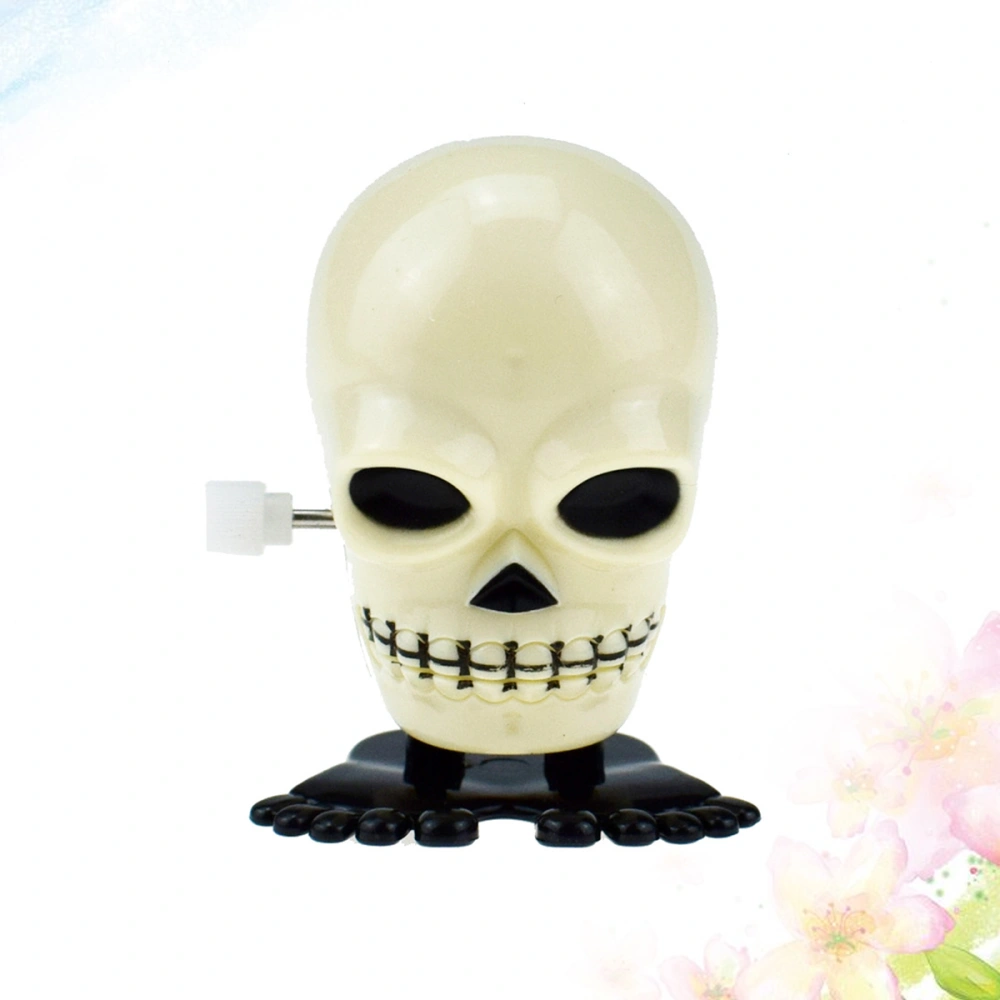 6 Pcs Halloween Wind up Toys Glow-in-the-dark Skull Clockwork Toy Horror Theme Party Props (Black+White)