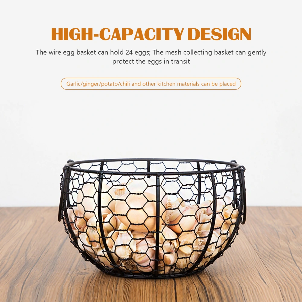 Hen Shape Egg Basket Household Egg Storage Basket Metal Mesh Wire Egg Basket Kitchen Basket