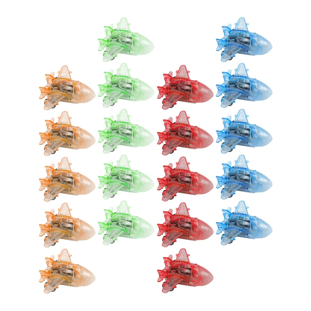 20pcs Pull Back Airplanes Toys Transparent Cartoon Plane Toys (Random Color)