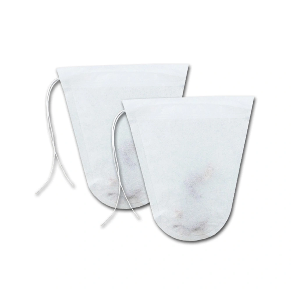 300pcs Disposable Paper Tea Bags Drawstring Tea Filter Bags for Loose Leaf Tea and Coffee (White)