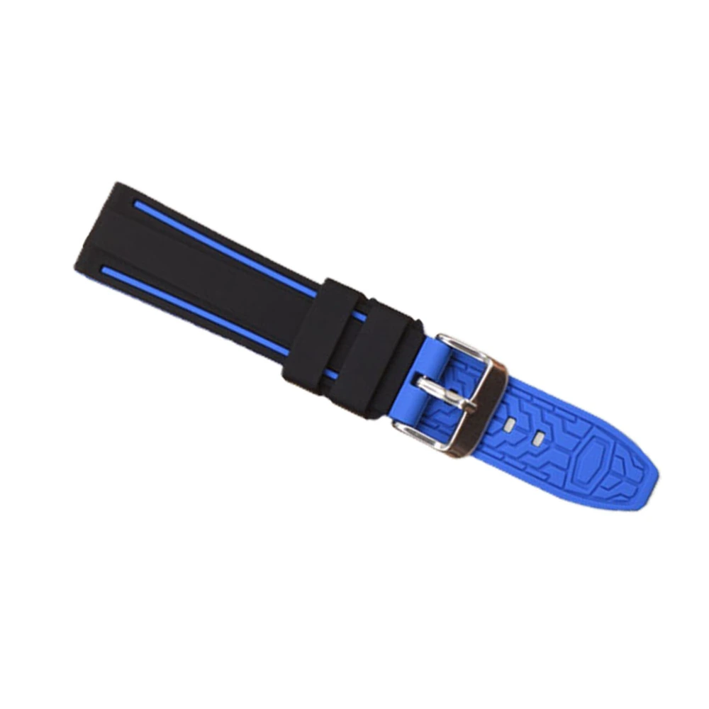 20mm Two Tone Watch Band Strap Replacement Silicone Watchstrap Fashion Wristband Bracelet Strap Blue Black