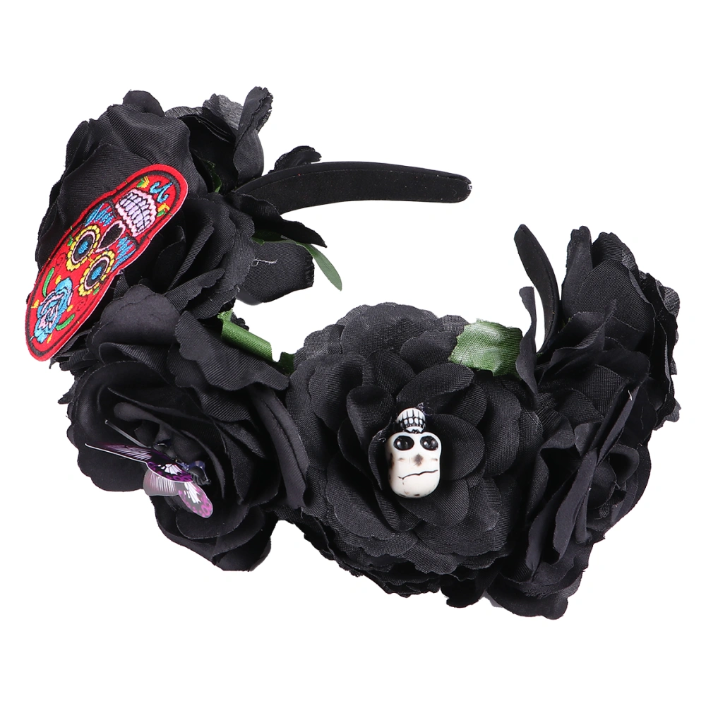 Halloween Hair Rose Flower Hair Bands Rose Skull Party Decorations