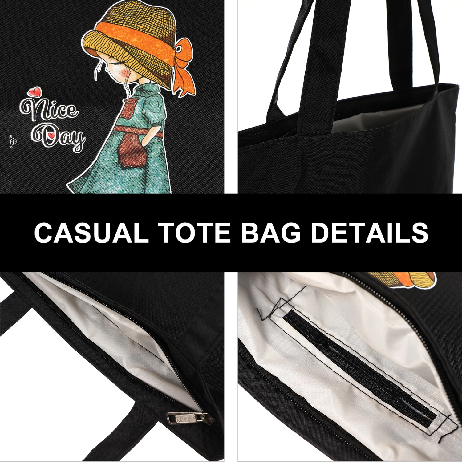 1pc Cross Body Bag Canvas Pouch Storage Pouch Shoulder Bag Student Bag
