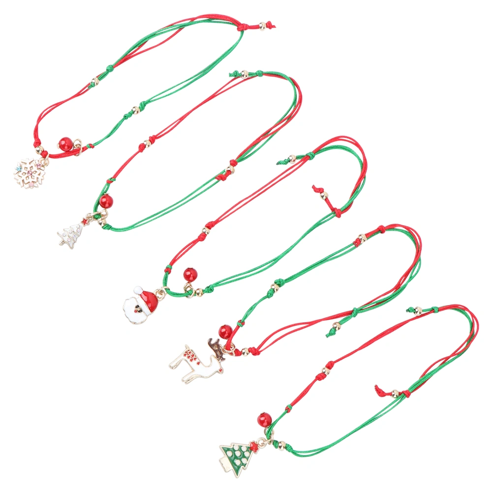 5Pcs Wrist Chain Elk Bracelets Christmas Wrist Chain Snowflake Bracelet