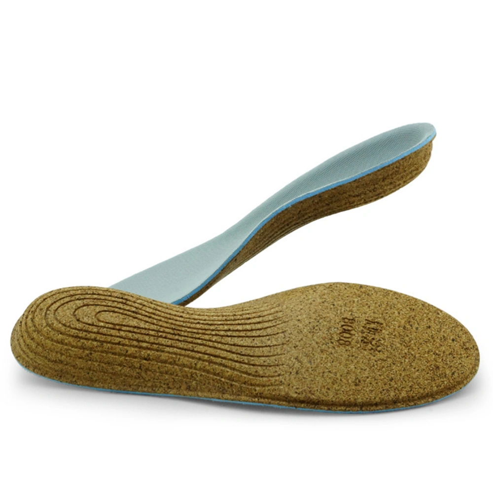 Cork Wood Insoles Flat Eversion of Foot XO Leg Correction Cork Wood Insoles (Grey 41-42 Yard)