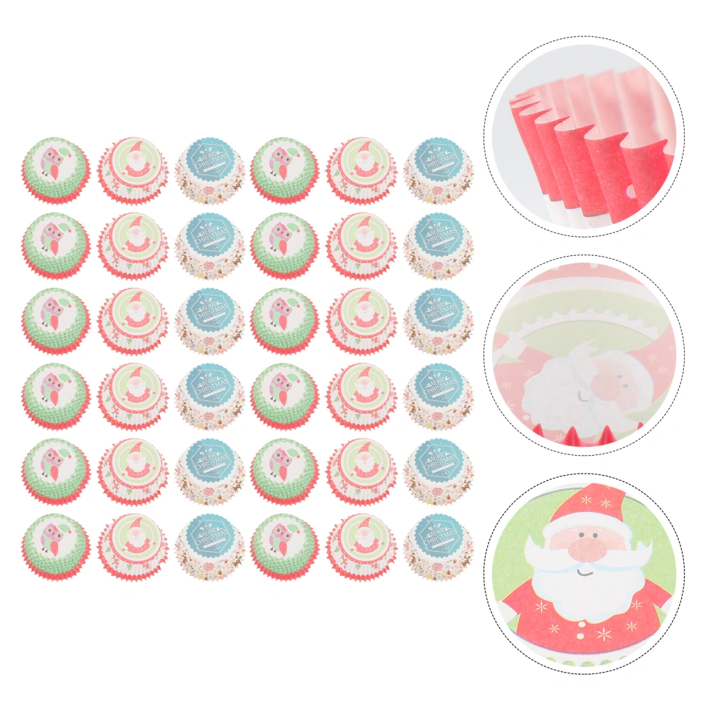 600Pcs Christmas Patterns Muffin Cake Baking Cups Oilproof Cake Liners (Assorted Color)