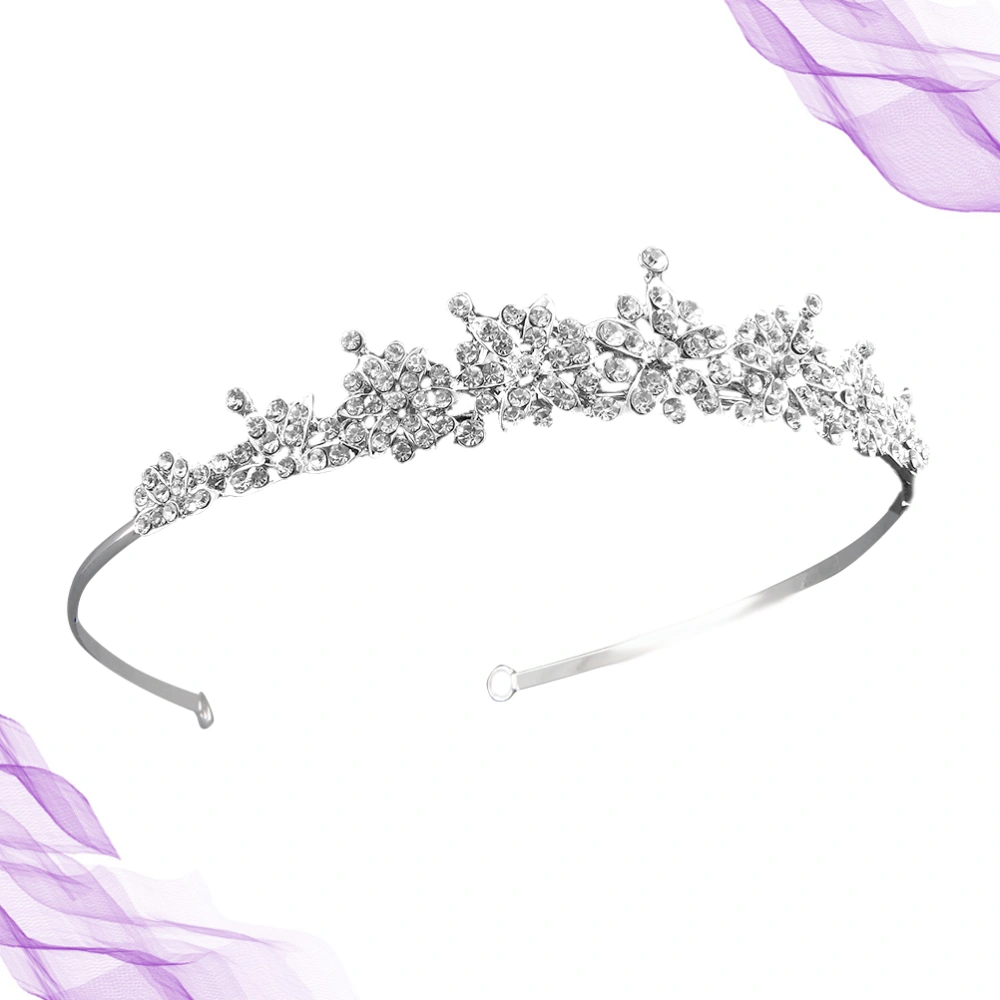 Retro Diamond Headband Exquisite Hair Crown Bridal Tiara Party Woman Hair Headdress for Wedding Birthday