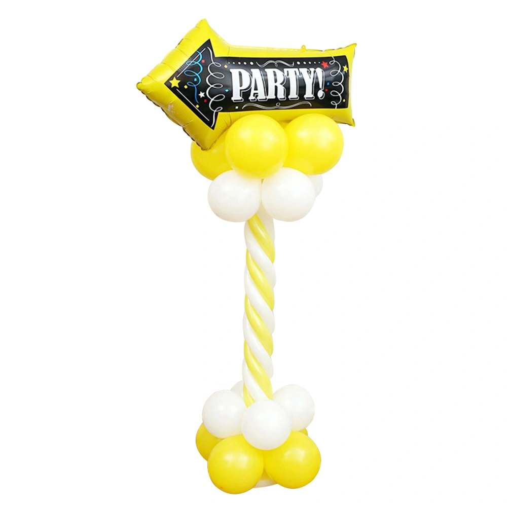 35pcs Birthday Party Balloon Column Arrow Decorative Sign with Stand Base and Pole Kit Party Home Office Bar Hotel Decorations (Yellow)