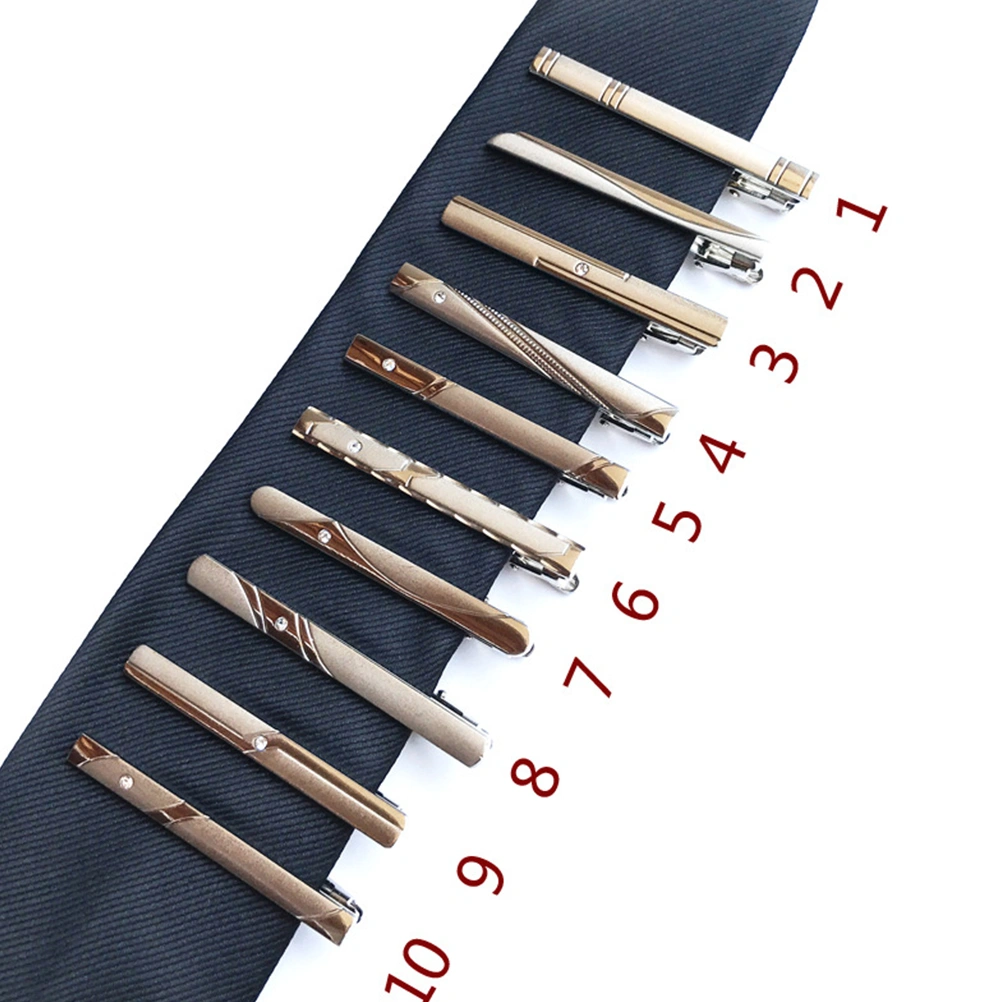3Pcs Mens Tie Clip Fashion Necktie Bar Alloy Durable Silver Crystal Men's Tie Clip(LDJ-A1+LDJ-A6+LDJ-A10)