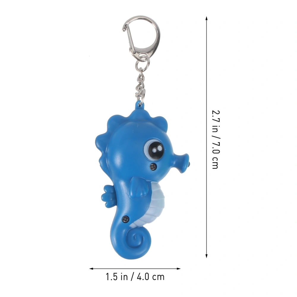 3pcs ABS Keyring Simulation Sea Horse Pattern LED Light Vocal Car Pendant Keyring Keychains for Handbag Phone Pendant Decoration for Women and Girls (Random Color)