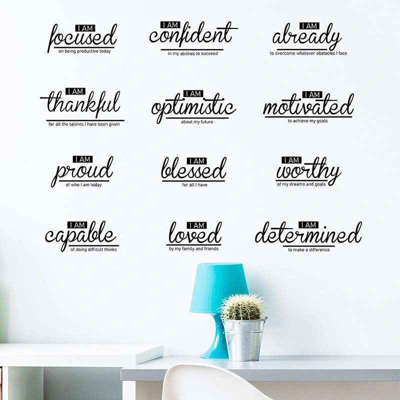 1 Set  Self-adhesive Proverb Wallpapers Removable Wall Decals Decorative Decals