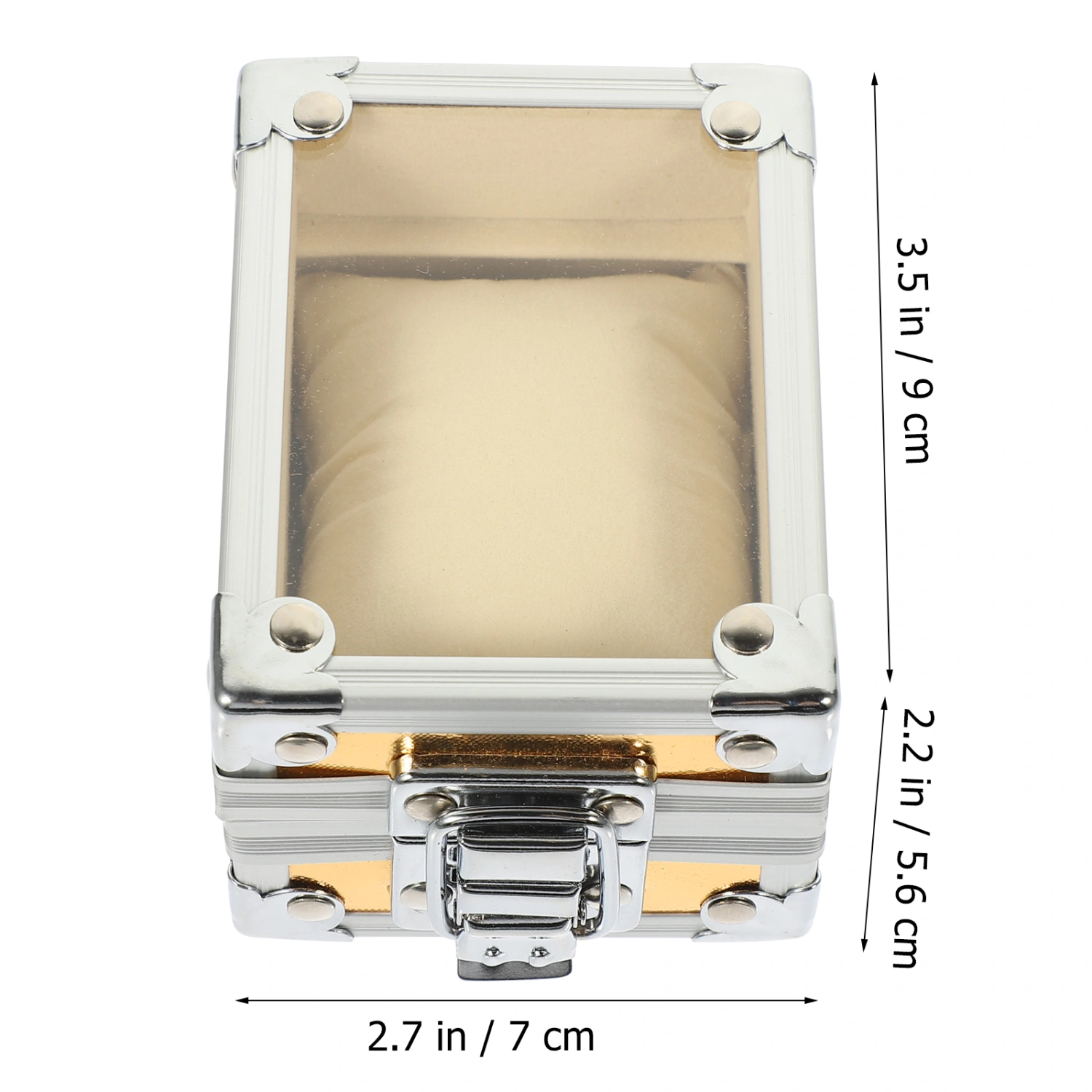 Single Grid Wrist Watch Box Stainless Steel Watch Box Case with Clear Lid