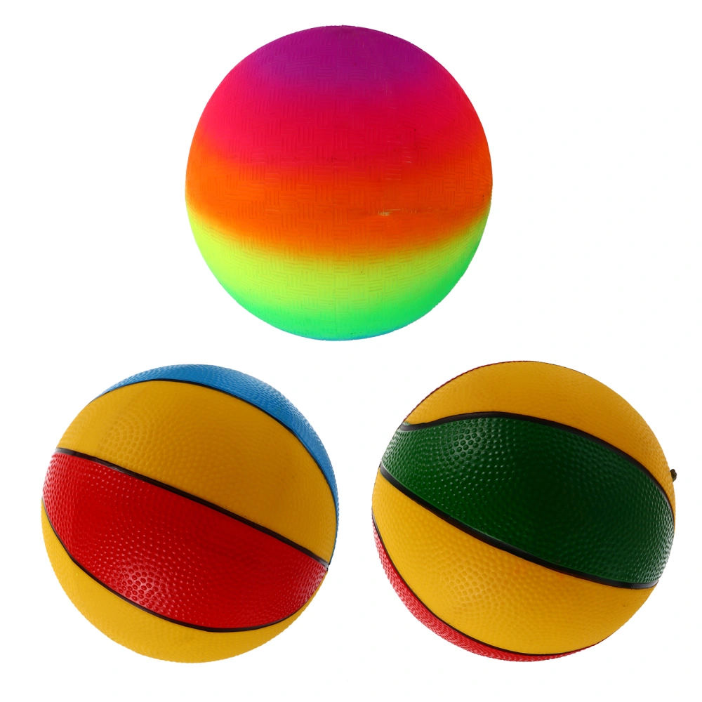 3pcs Inflatable Beach Ball Summer Inflatable Basketball Football with 1 Inflator