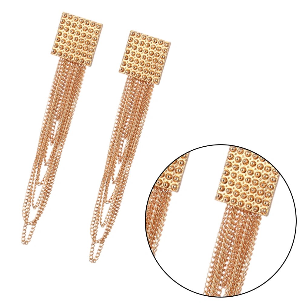 Tassels Earrings Beautiful Alloy Earrings Fashionable Decorative Long Eardrop for Woman (Golden)