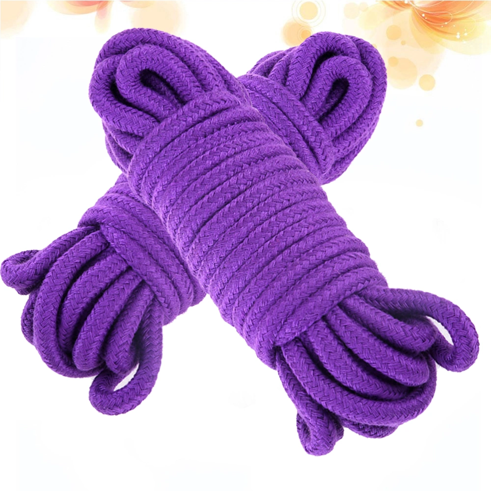 2 Roll Restraint Rope Cotton Bandage Rope Couples Flirting Toys Multi-function Package Wrapping Rope for Adult Game (Purple)