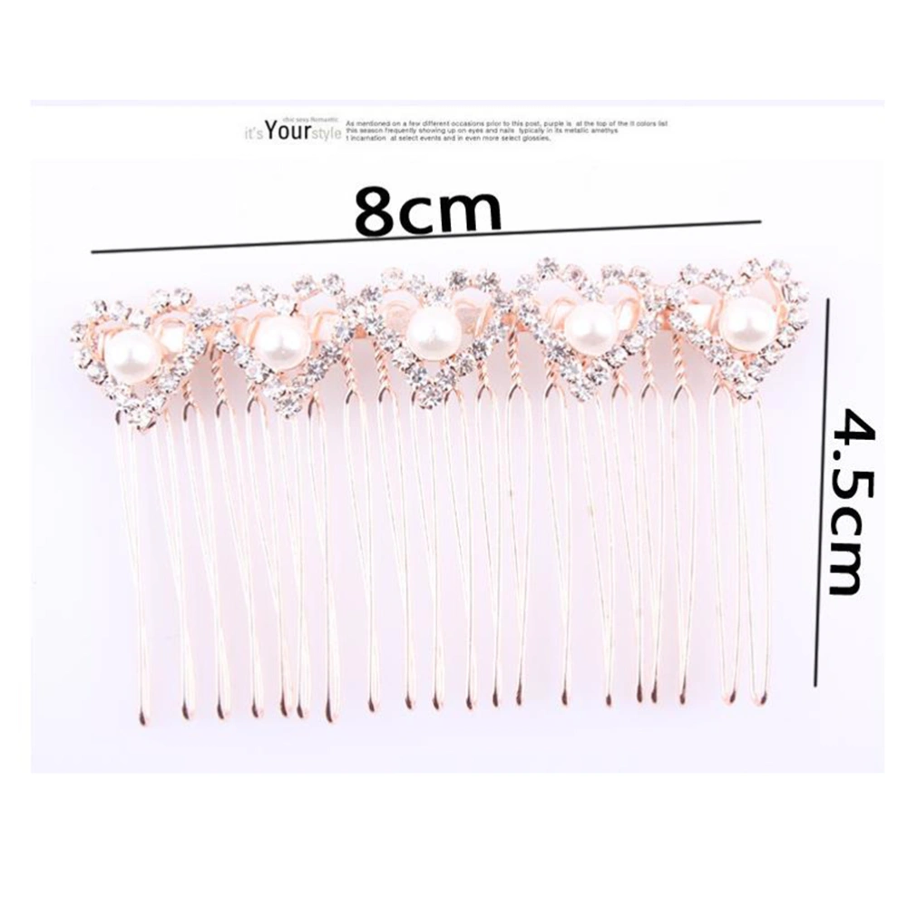 4PCS Hair Distribution Use Rhinestone Decor Practical Hair Clip Comb