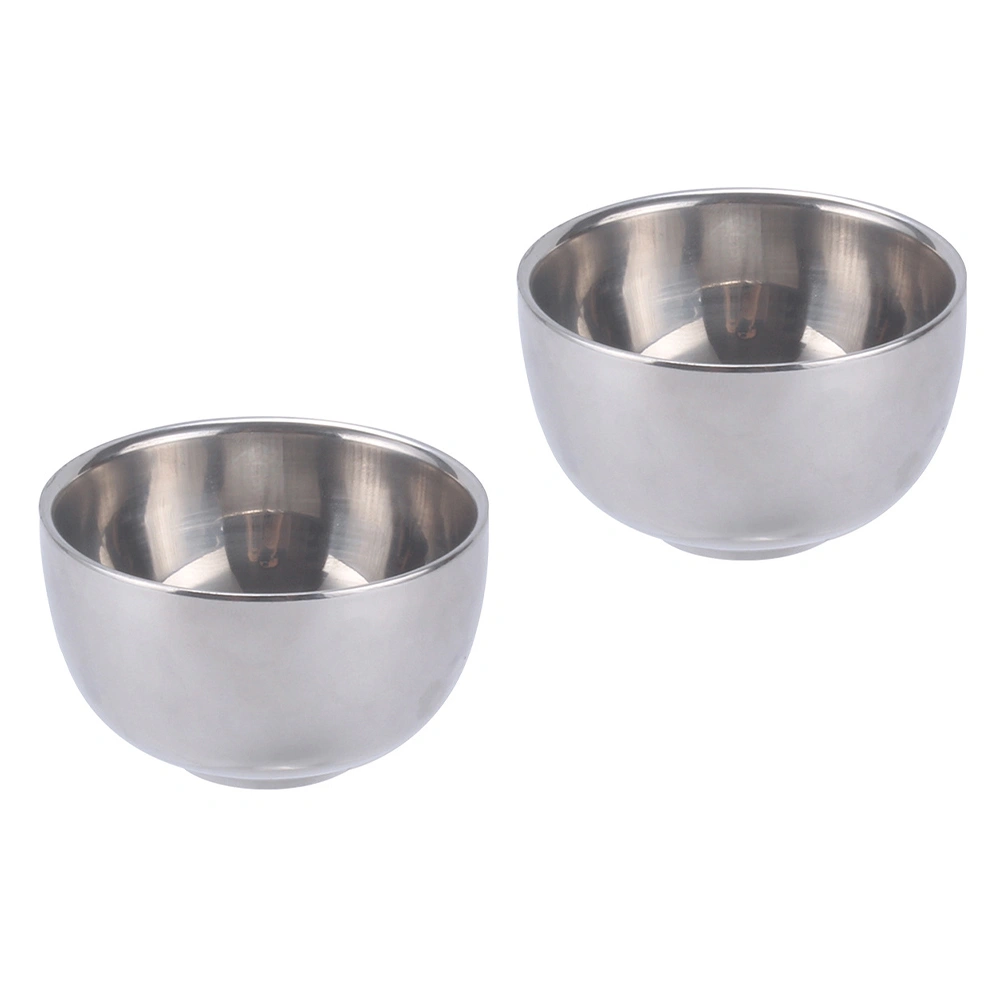 2Pcs Stainless Steel Cups Double Layer Coffee Cups Heat Insulation Water Cups