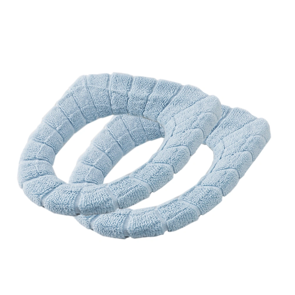 Winter Warm Non-slip Thick Toilet Seat Cushion Toilet Seat Cover for Home Use (Nordic Sky-blue)