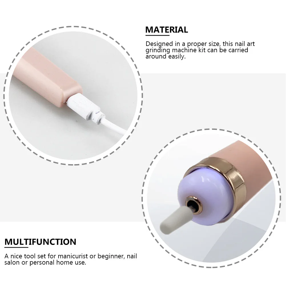 1 Set Nail Polishing Grinder Manicure Supply Manicure Nail Polishing Tool (Pink)