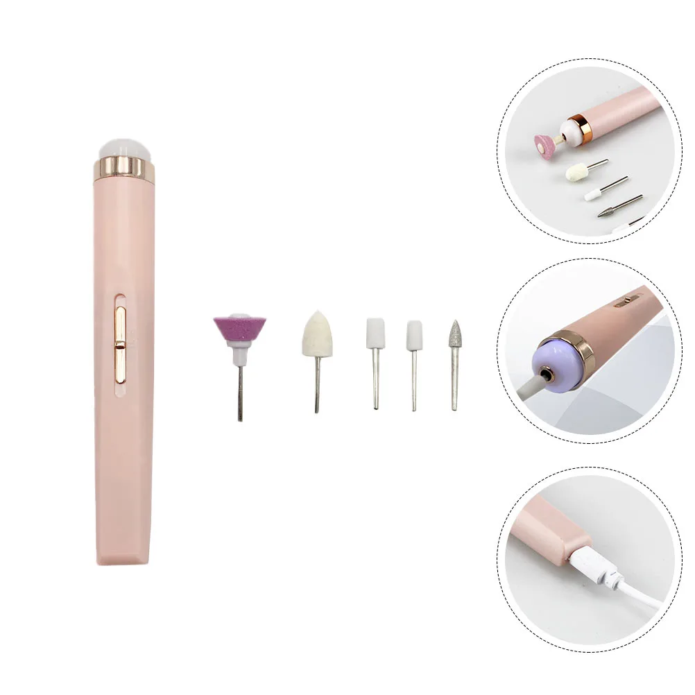 1 Set Nail Polishing Grinder Manicure Supply Manicure Nail Polishing Tool (Pink)