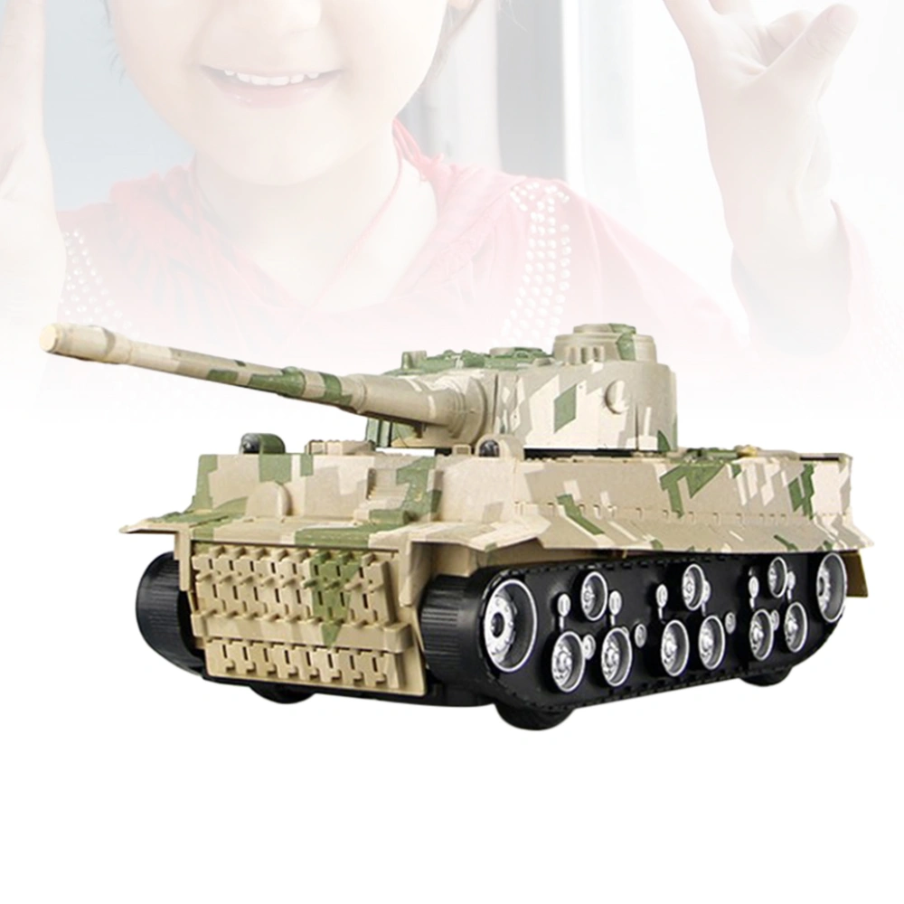 Children's Military Model Toy with Flash Sound Effect and Light Tank Model Toy(Tiger Camouflage Yellow)