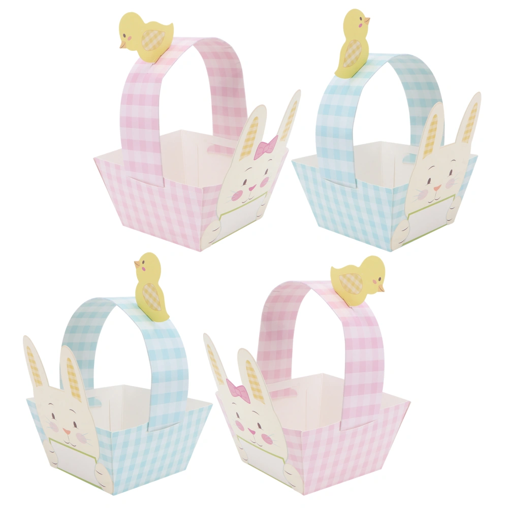 4pcs Adorable Easter Cardboard Handbag Box Easter Gift Packing Box for Party