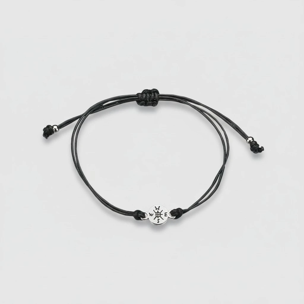 2Pcs Vintage Hand Woven Wrist Strap Compass Design Elegant Bracelet Fashion Bangle Adjustable Hand Rope Wrist Chain (With Paper)