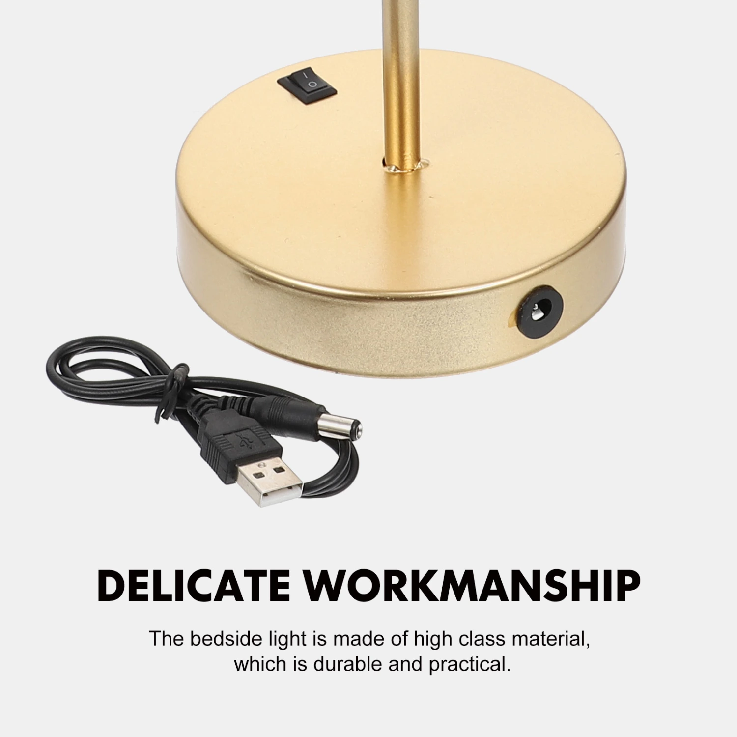 1Pc Nordic Home Table Lamp USB Battery Night Light Chic Bedside Light Golden