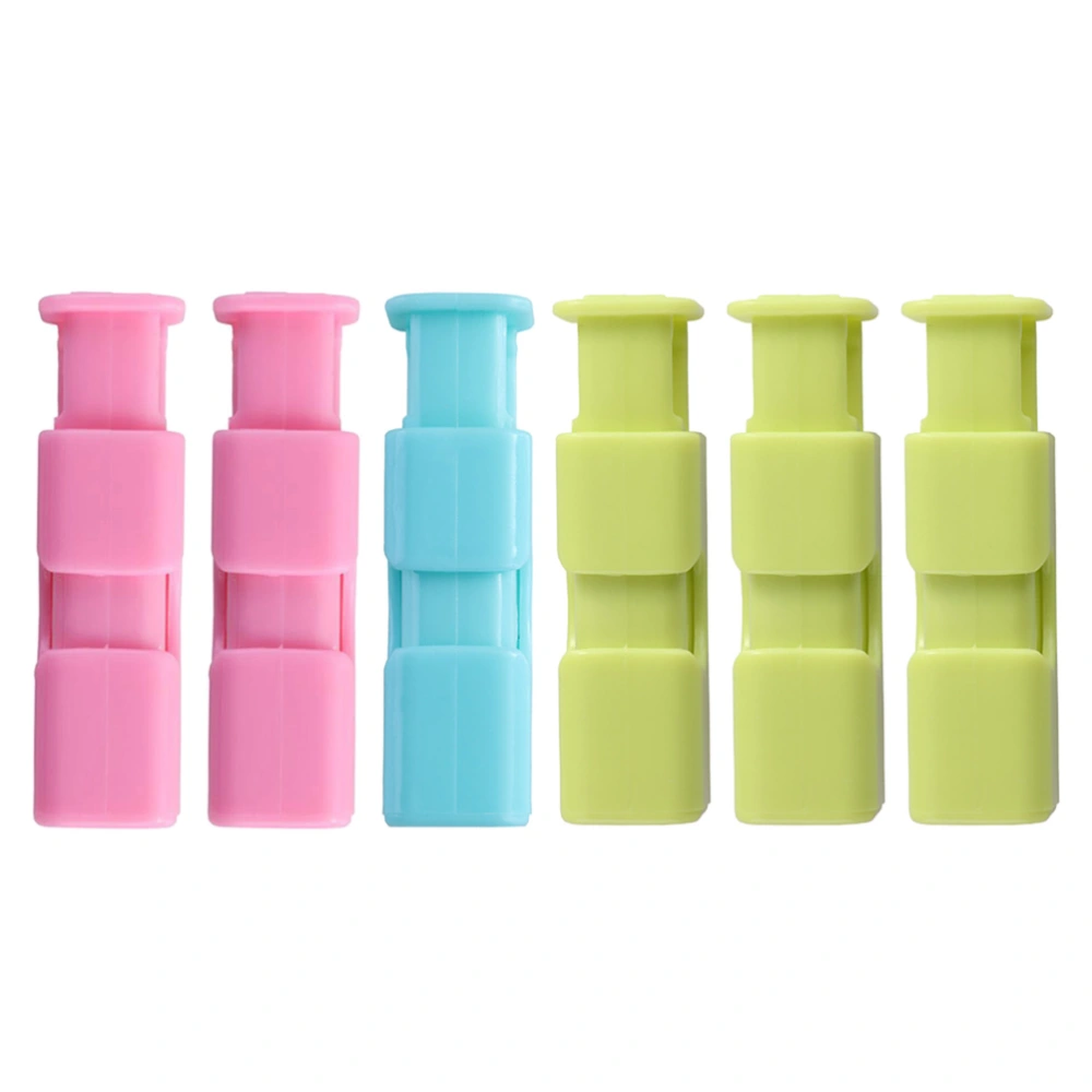 6pcs Food Sealing Clip Plastic Bag Clips Squeeze and Lock Sealer Fresh-Keeping Clamp (Random Color)