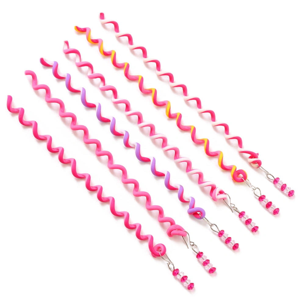 6pcs Baby Girl Hair Styling Clip Braider Tool DIY Accessories (Pink)