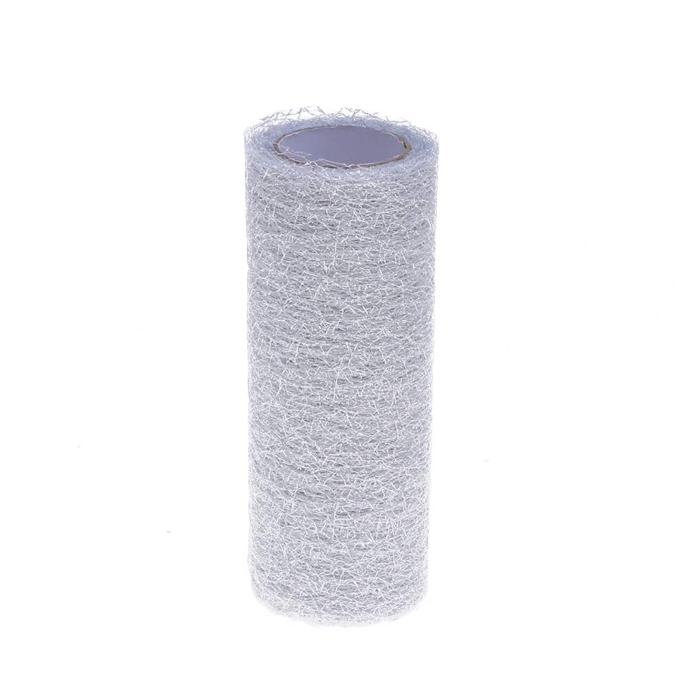 1pc 15cm 10 Yards Yarn Tulle Netting Rolls Organza Fabric for Wedding Decoration Bow Tutu Skirt DIY Craft Sewing Gift Wrapping Clothes (Silver)