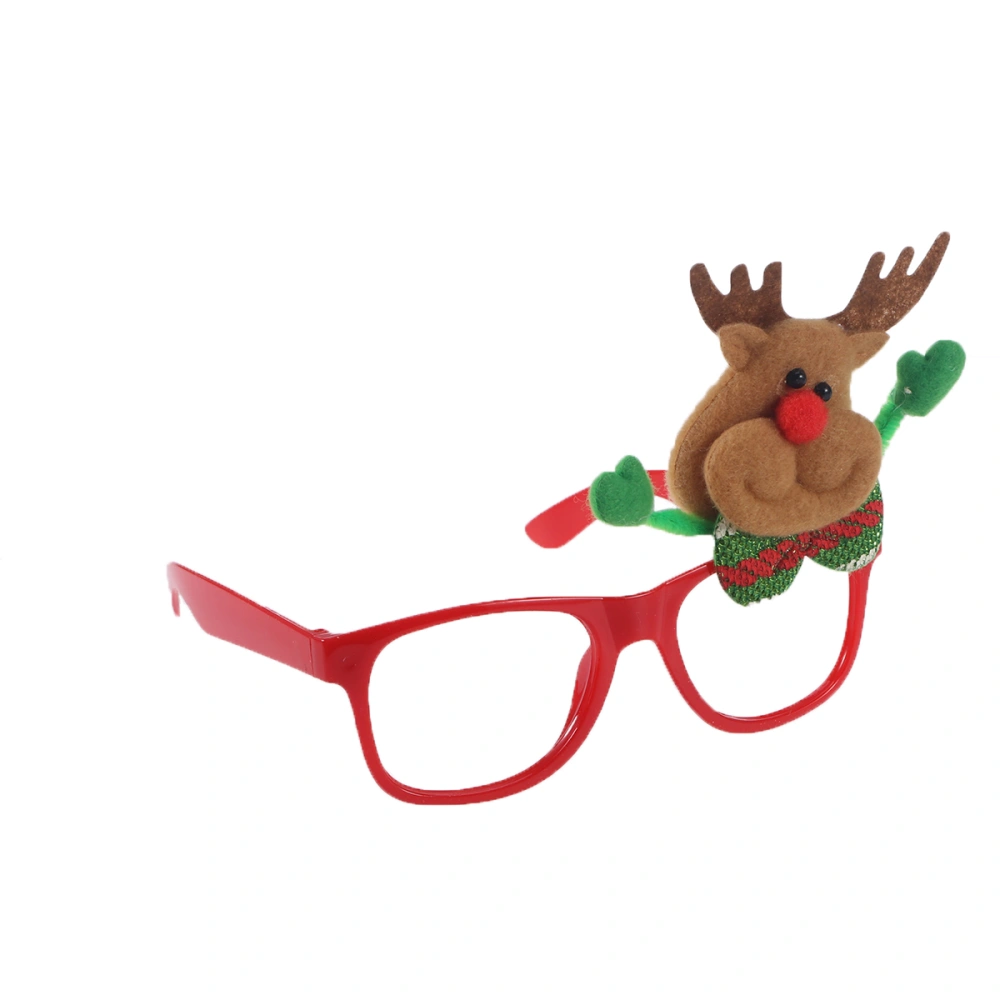 Novelty Christmas Fancy Dress Funny Glasses Frame Reindeer with Small Hands Sunglasses Christmas Costume Ornaments Party Decoration Gifts Glasses Without Lenses