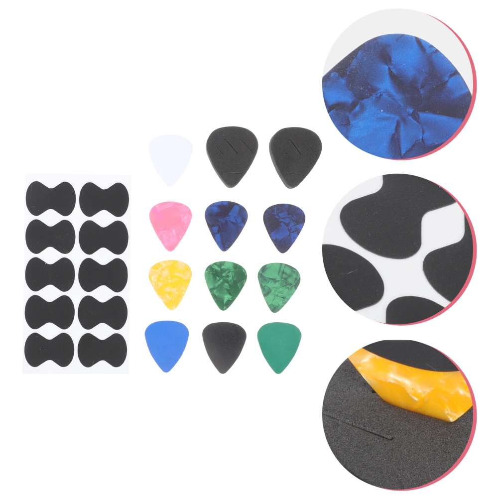 1 Set Guitar Plastic Picks with Storage Holders Practical Guitar Plectrums Grips Kit