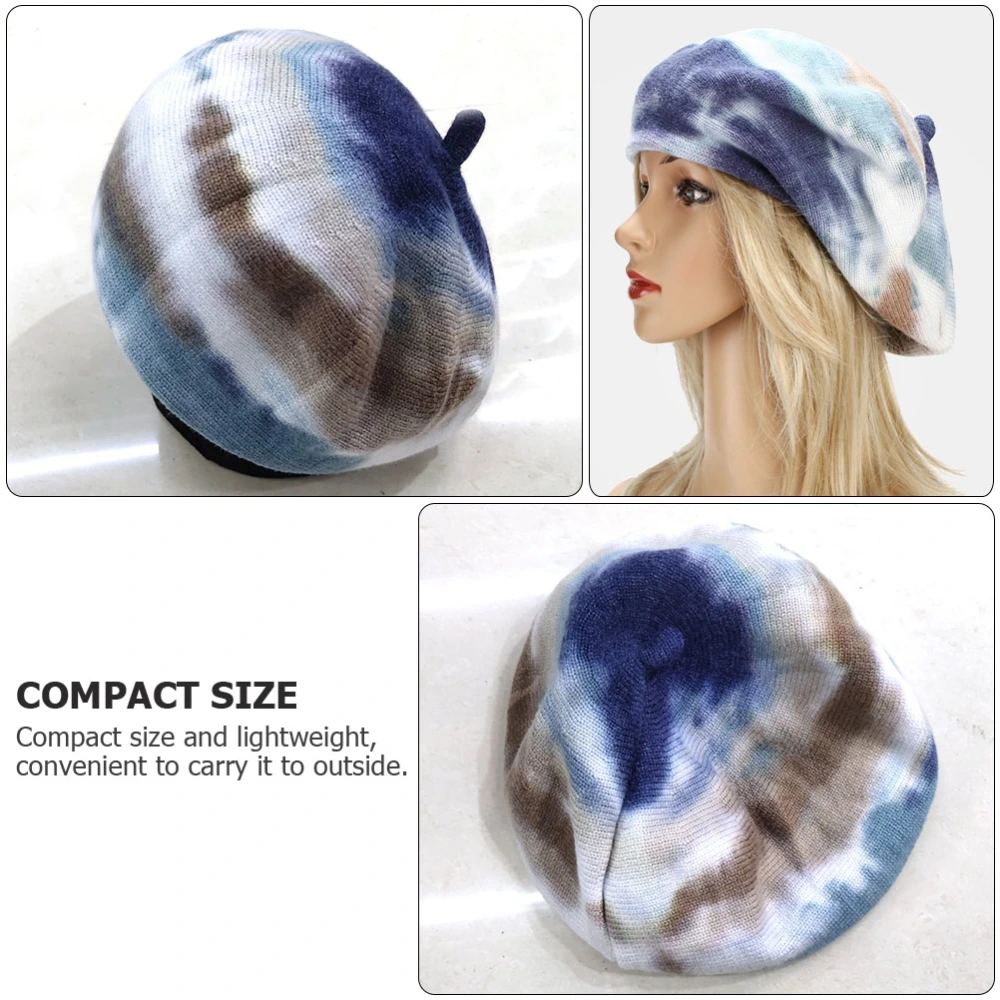 1PC Tie-Dye Beret Men Women Winter Fashionable Beret Hat Beanie Beret