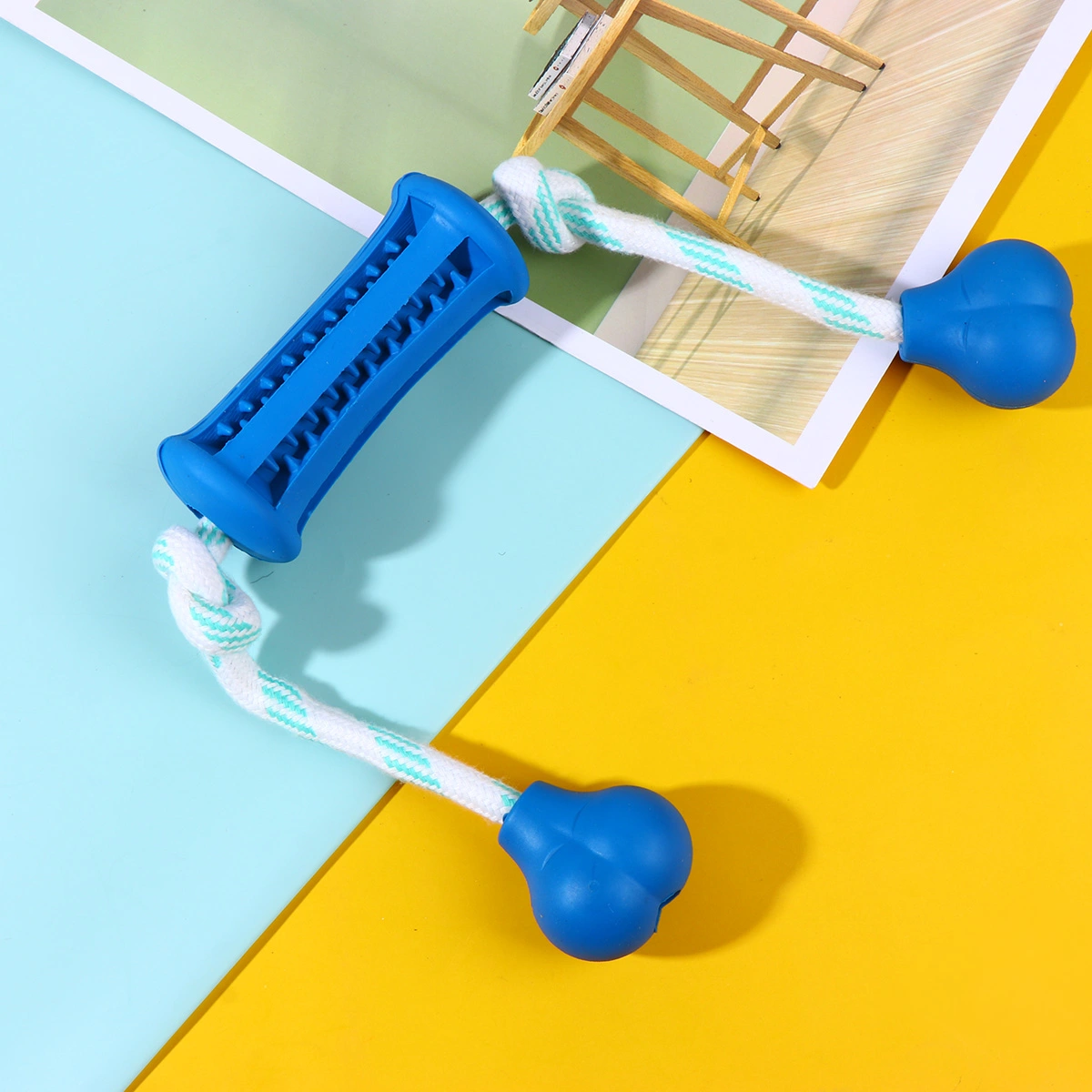 1Pc Dog Toys Pet Tooth Care Tooth Cleaner Brushing Stick Trainging Dog Chew Toy Dogs Toothbrush Doggy Puppy Dental Care (Blue)