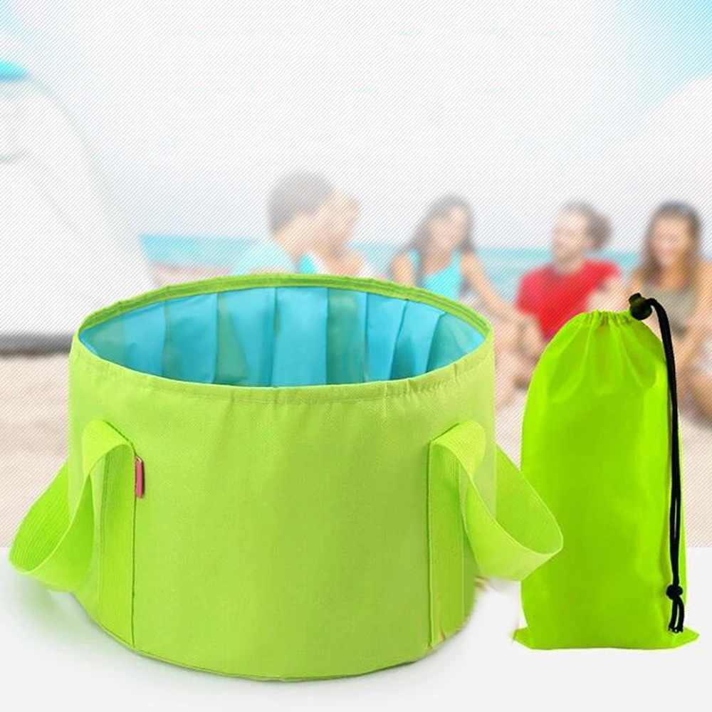 Collapsible Bucket with Strong Flexible Compact Sturdy Bathtub Washbasin Camping Bucket for Hiking Backpacking Camping and Outdoor Survival (Green)