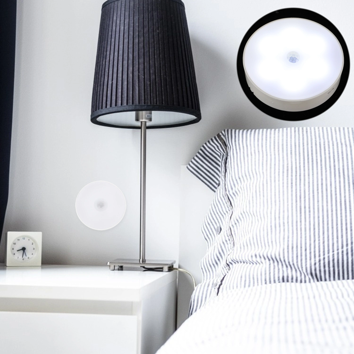 1pc Home Body Induction Small Night Lamp Home Wall Lamp LED Bedside Light