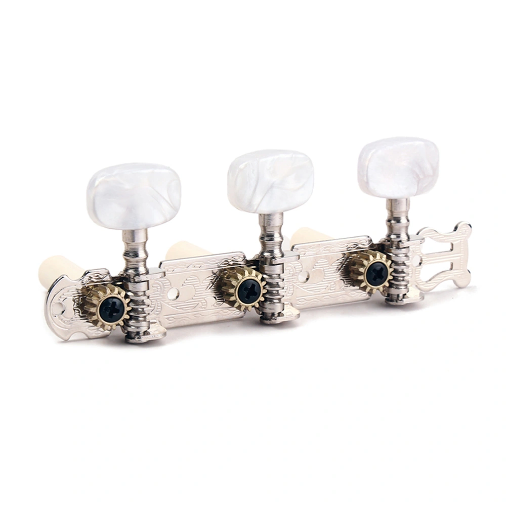 Classical Guitar Tuning Pegs Keys Machine Heads Tuner with Plastic (Silver)