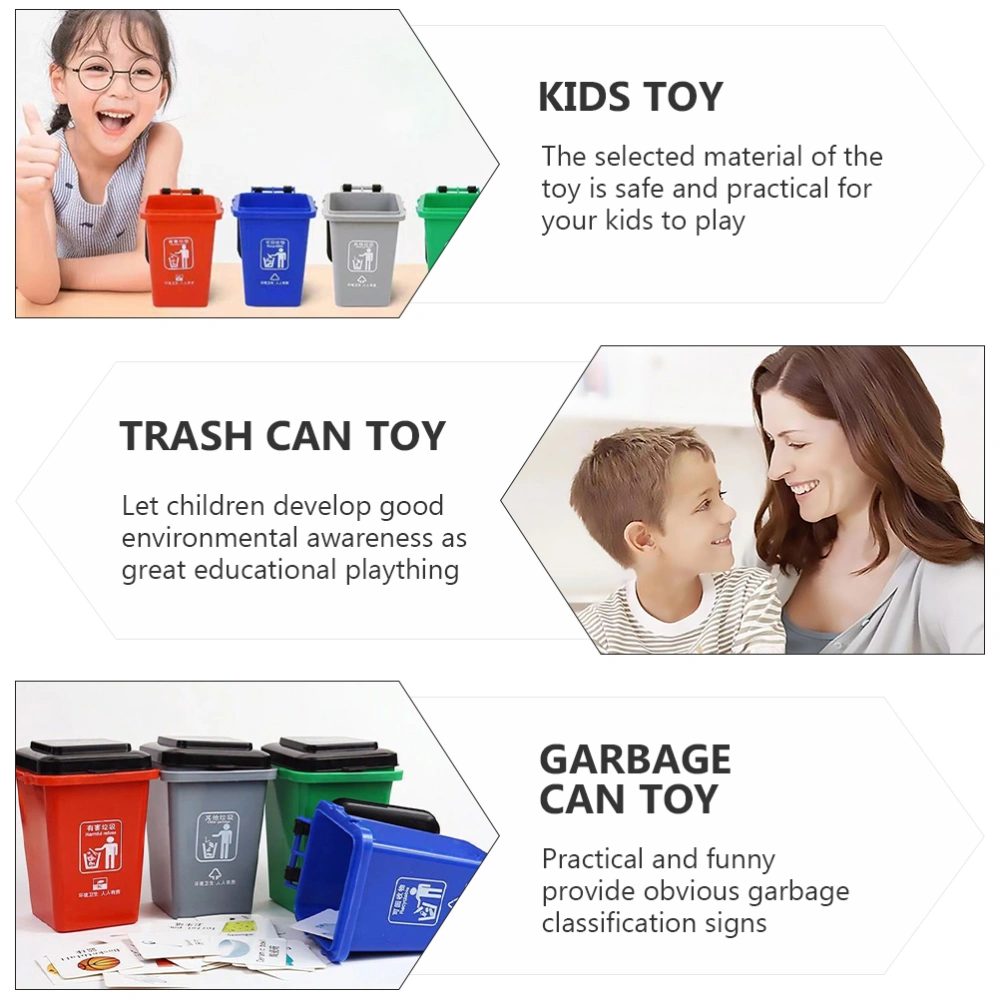 1 Set Kids Garbage Classification Toys Mini Garbage Can Toys Truck Trash Cans