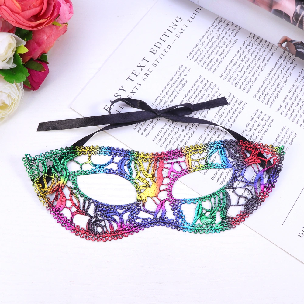 1pc Lace Sexy Eye Mask Dazzle Colour Hot Stamping Masquerade Masks Costume Ball Halloween Party for Women Girls (CS010 Flattop)