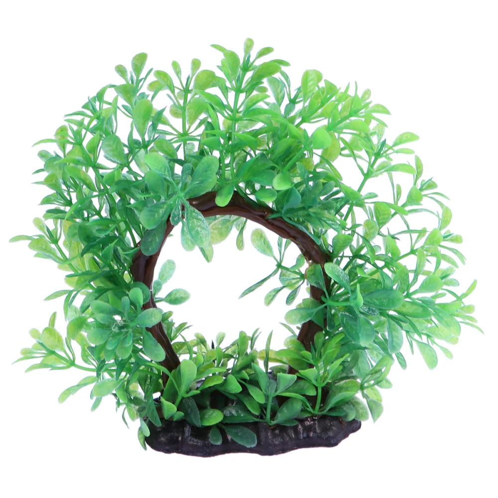 Artificial Water Plants Flower Door Fake Aquatic Plant Fish Tank Ornament Aquarium Decoration (Green)