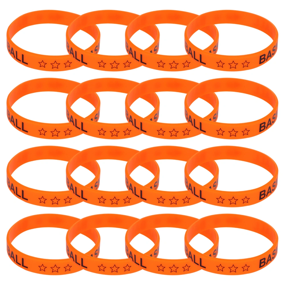 20pcs Basketball Letter Printing Bracelet Toy Wrist Straps Creative Wristbands Dress up Accessary Party Supplies