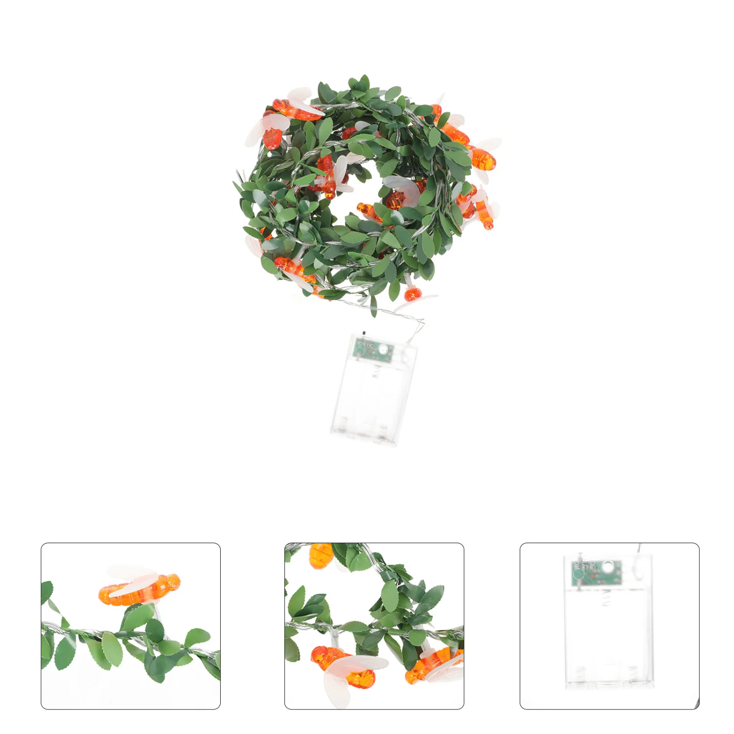 Artificial Vine LED String Lights Leaf Bee Lamp String for Garden Fairy String Light