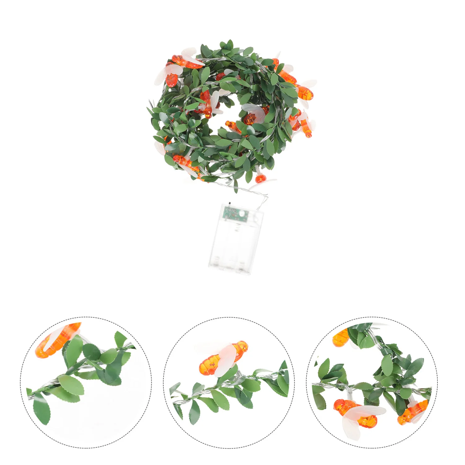 Artificial Vine LED String Lights Leaf Bee Lamp String for Garden Fairy String Light
