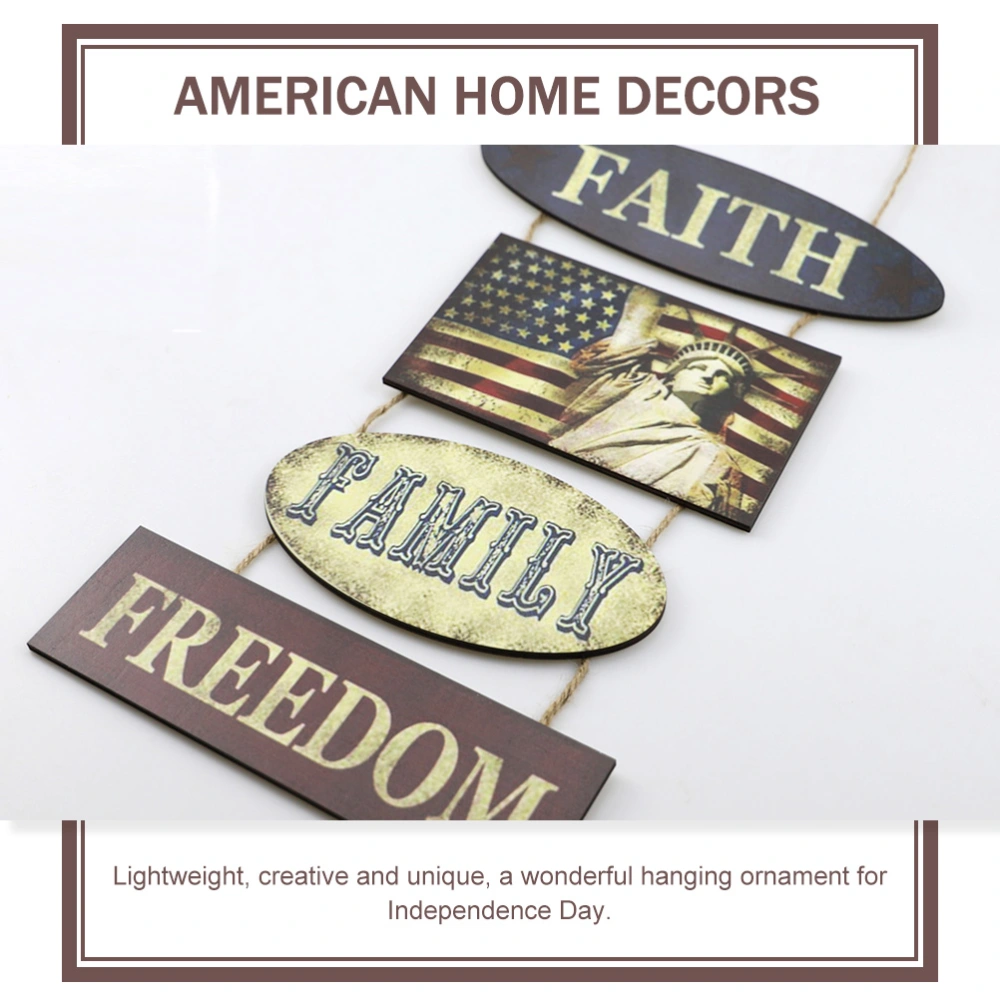 Independence Day Wooden Board Pendant Door Pendant Decoration Festival Decor